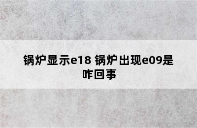 锅炉显示e18 锅炉出现e09是咋回事